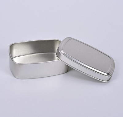 150ml Rectangular Box with Lid in Silver